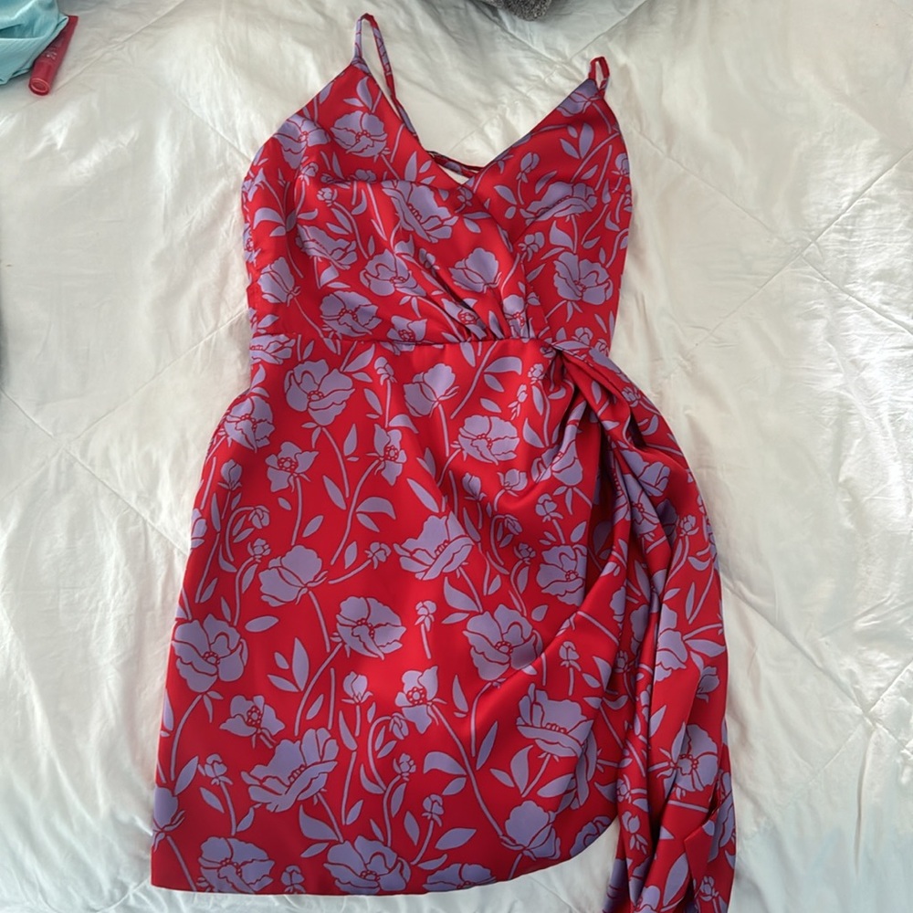 Kamala Mini Dress in Red & Purple Floral- Lovers and Friends - Picture 4 of 5